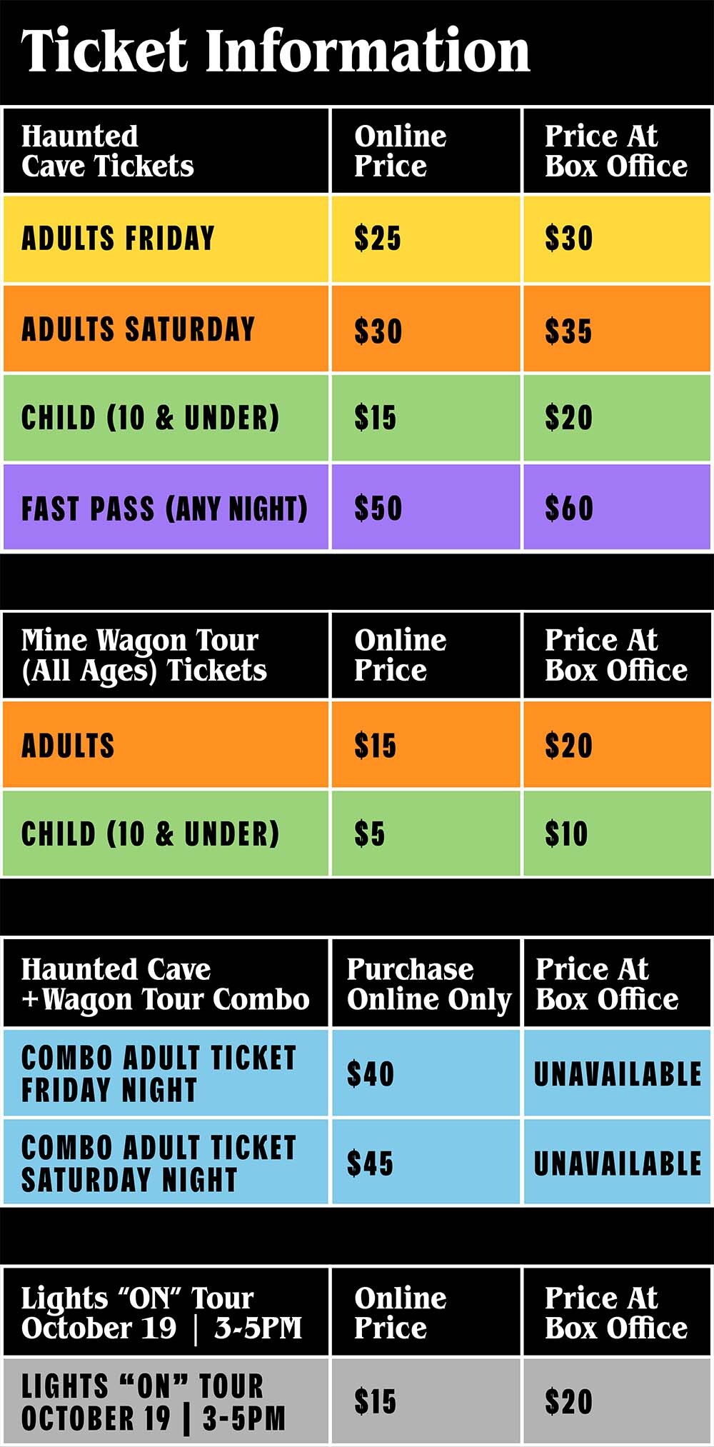 Lewisburg Haunted Cave 2024 ticket information